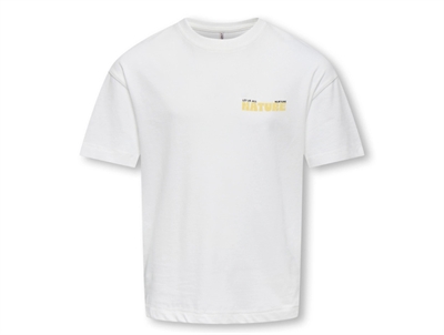 Kids ONLY t-shirt cloud dancer with red heart embroidery