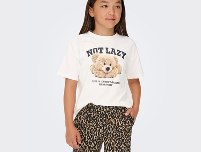 Kids ONLY t-shirt cloud dancer with red heart embroidery