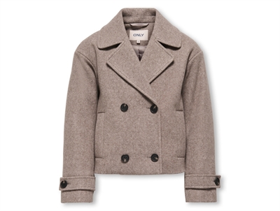KIDS ONLY jacket taupe gray melange with double-breasted closure