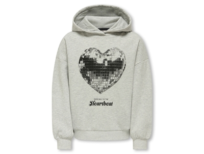 KIDS ONLY hoodie light grey melange with heart print