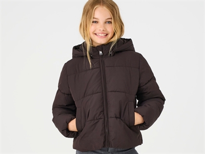 Kids ONLY puffer jacket chocolate torte with detachable hood