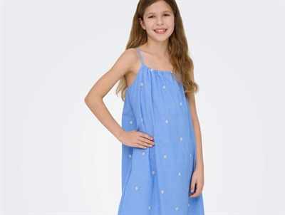 Kids ONLY dress cashmere blue with embroidered daisy flowers