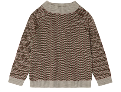 FUB sweater herringbone oat melange in merino wool
