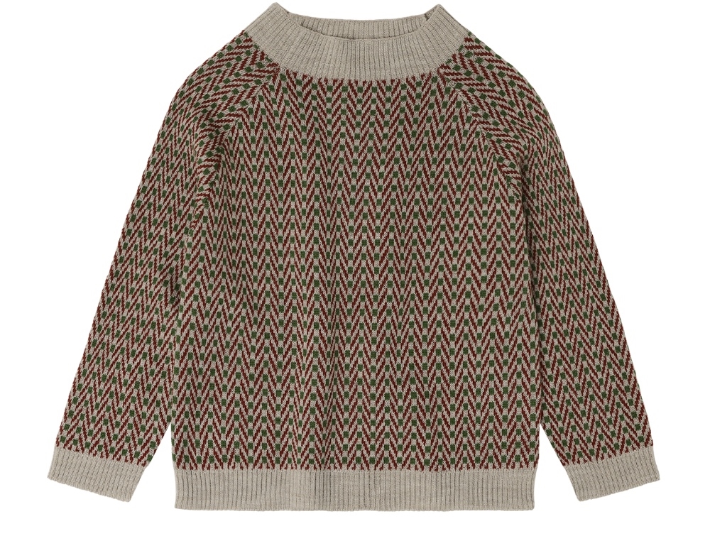 FUB sweater herringbone oat melange in merino wool