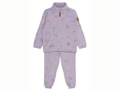 Mikk-line fleece set purple with swan glitter print