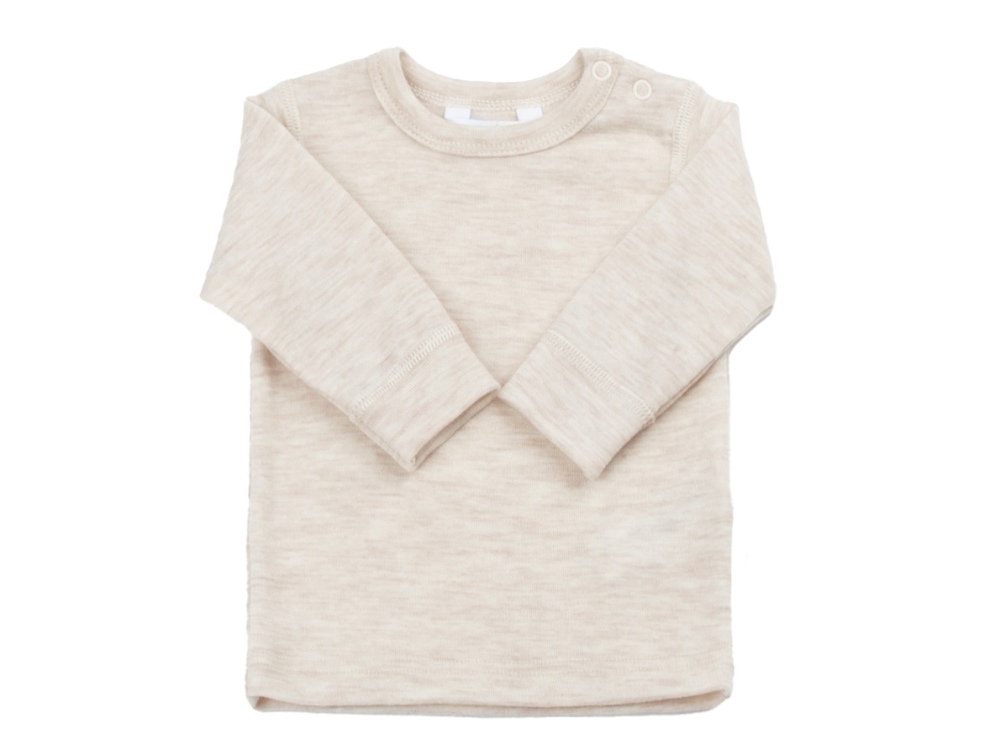 Joha light grey melange shirt merino wool  