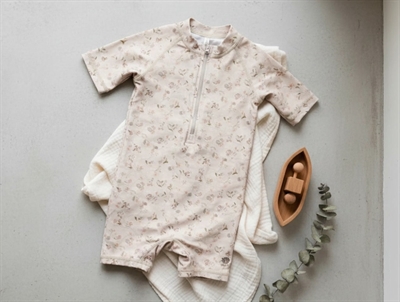 Wheat purple poppy flowers swimsuit Cas UPF 40+