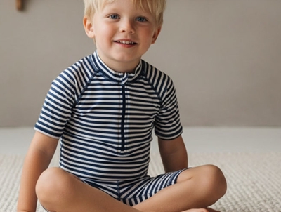 Wheat indigo stripe swimsuit Cas UVA+UVB 40+