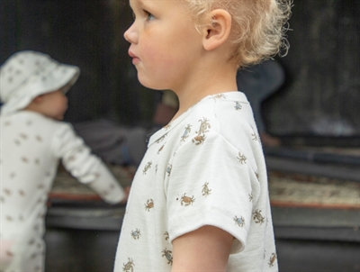 Joha off-white wool/silk t-shirt with crab print