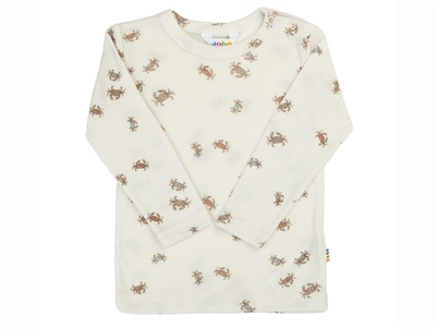Joha off-white wool/silk top with crab print