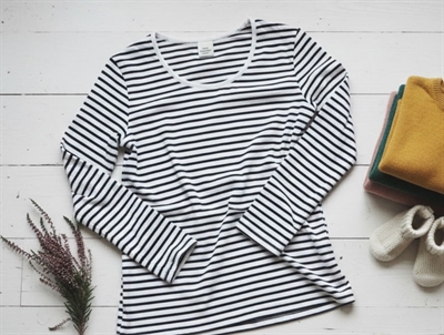 Mads Nørgaard t-shirt Belino white/black stripes