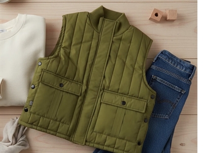 Mads Nørgaard Vibina waistcoat fir green