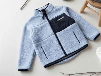 Mads Nørgaard faded denim fleece jacket Jeffo teddy