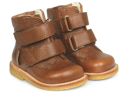 Angulus TEX winter boot cognac with velcro closure