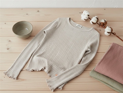 Mads Nørgaard oatmeal melange pointelle t-shirt Trudy