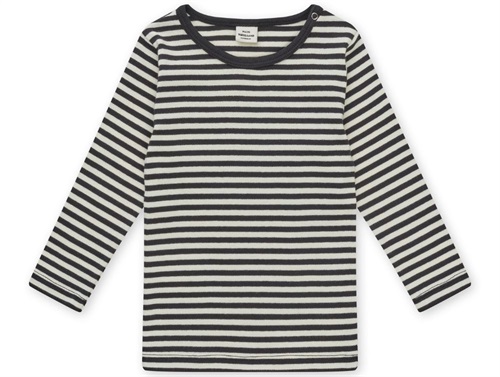 Mads Nørgaard Tobinino t-shirt black/vanilla ice striped