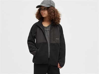 Mads Nørgaard Soft Fleece Taki jacket jet black with chest pocket