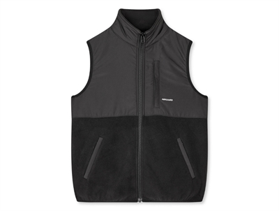 Mads Nørgaard Soft Fleece Takito vest jet black with zipper