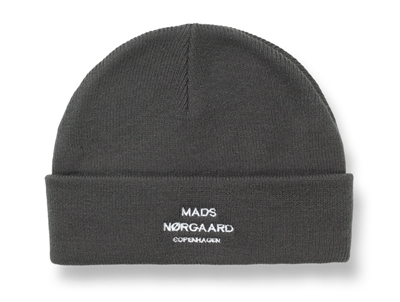 Mads Nørgaard Isak beanie asphalt with embroidered logo