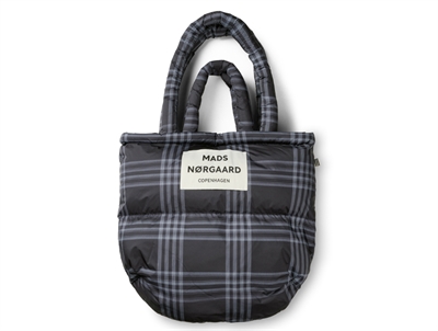 Mads Nørgaard Pillow bag black/vanilla ice with checks (adult)