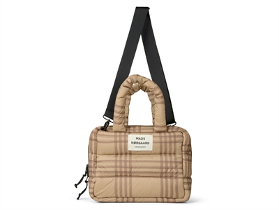Mads Nørgaard Boxy bag cornstalk/cocoa brown with checks (adult)