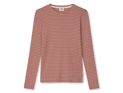 Mads Nørgaard Talino top fiery red/vanilla ice with stripes