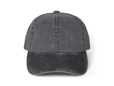 Mads Nørgaard Coal cap washed black with MN embroidery
