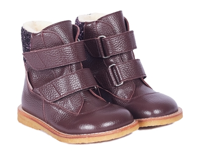Angulus aubergine glitter winter boot with TEX