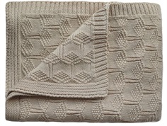 Mushie honeycomb beige knitted baby blanket