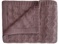 Mushie honeycomb desert rose knitted baby blanket