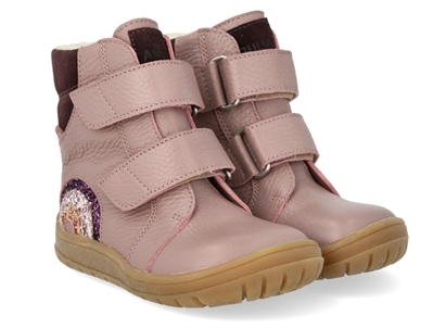 Angulus TEX winter boot faded rose/aubergine with glitter rainbow and wool lining