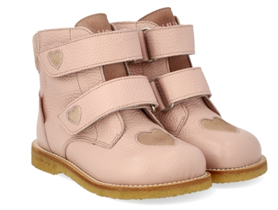 Angulus TEX boot pink with glitter hearts and wool lining