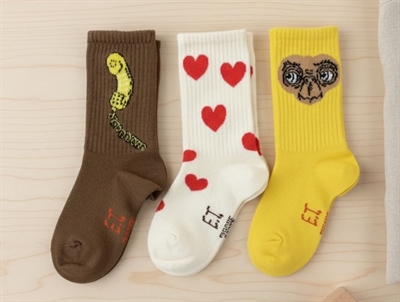 Mini Rodini socks E.T. yellow (3-pack)