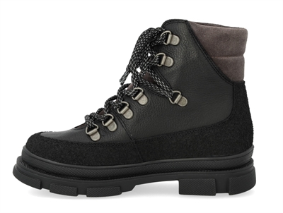 Angulus Chelsea boot black leather with chunky track sole