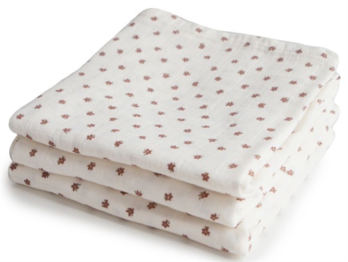 Mushie bloom floral muslin cloth (3-pack)