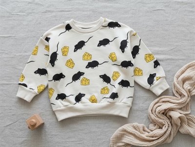 Mini Rodini sweatshirt light grey mouse/cheese