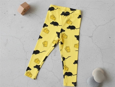 Mini Rodini leggings yellow mouse/cheese