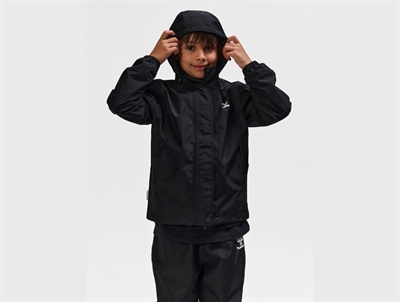 Lil' Atelier transitional jacket shitake with checks and teddy collar