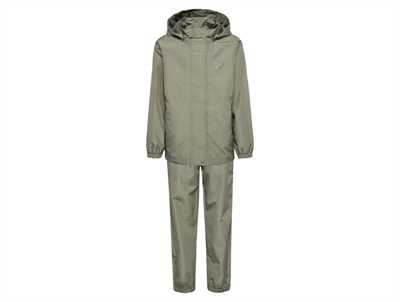 Lil' Atelier transitional jacket shitake with checks and teddy collar