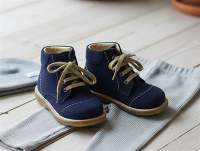 Angulus toddler shoes navy suede with laces