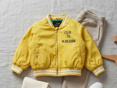 Mini Rodini transition jacket baseball pigeons yellow