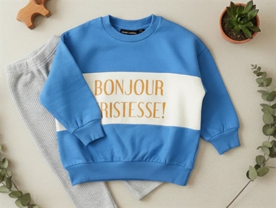 Mini Rodini sweatshirt bonjour tristesse blue