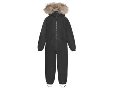 VER de TERRE snowsuit coffee with detachable fur trim
