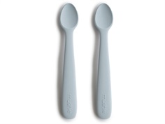 Mushie powder blue silicone baby spoons (2-pack)