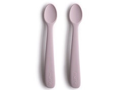 Mushie soft lilac silicone baby spoons (2-pack)