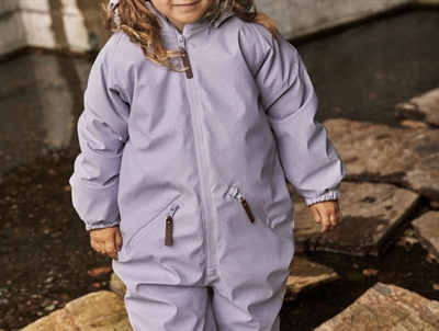 En Fant rubber snowsuit lavender aura with glitter
