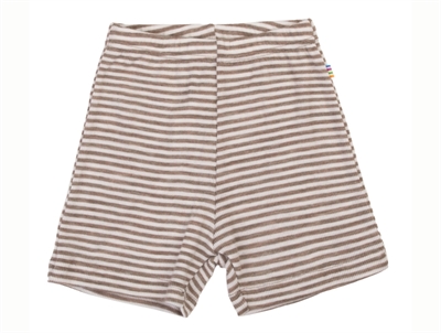 Joha dark beige striped wool/silk shorts