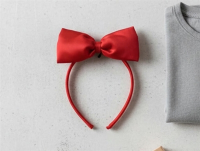 Mini Rodini red bow satin headband