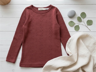 Lil Atelier beaver fur top pointelle merino wool