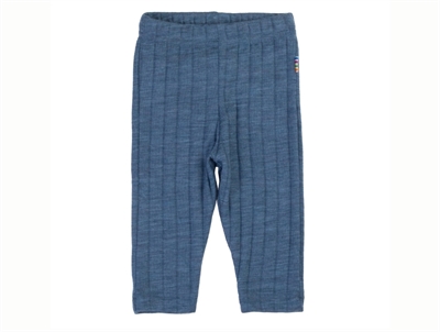 Joha melange blue wool/silk leggings with elasticated waist